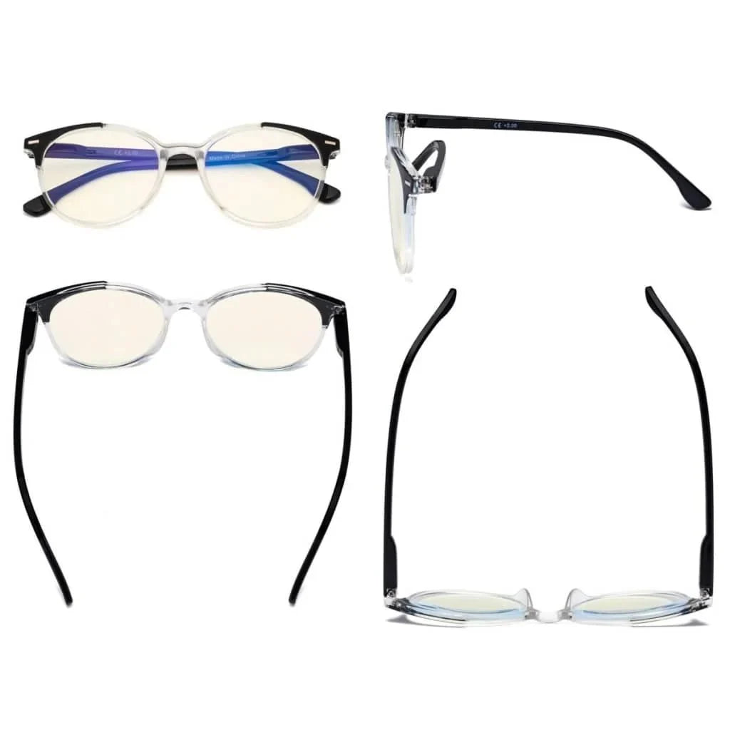 4 Pack Round Blue Light Filterg Reading Glasses UVR9002C
