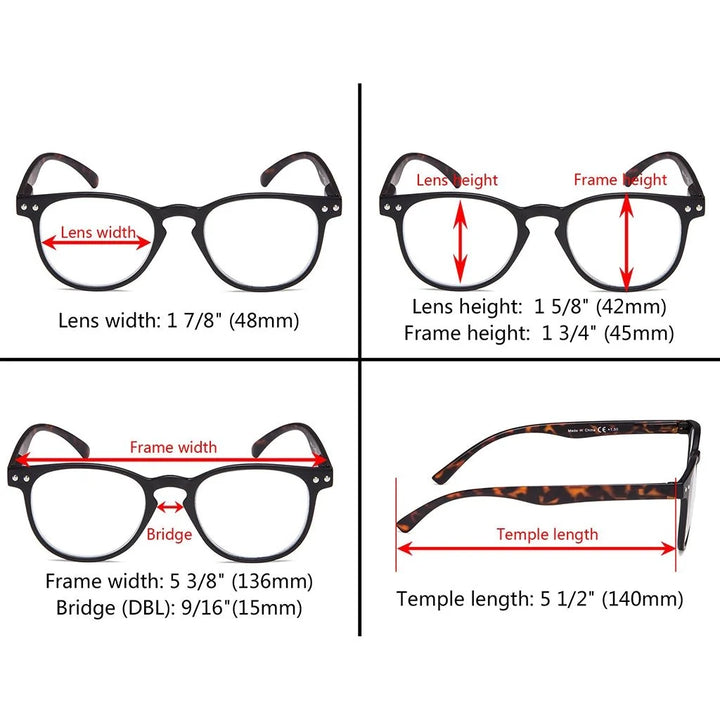 4 Pack Round Reading Glasses R060