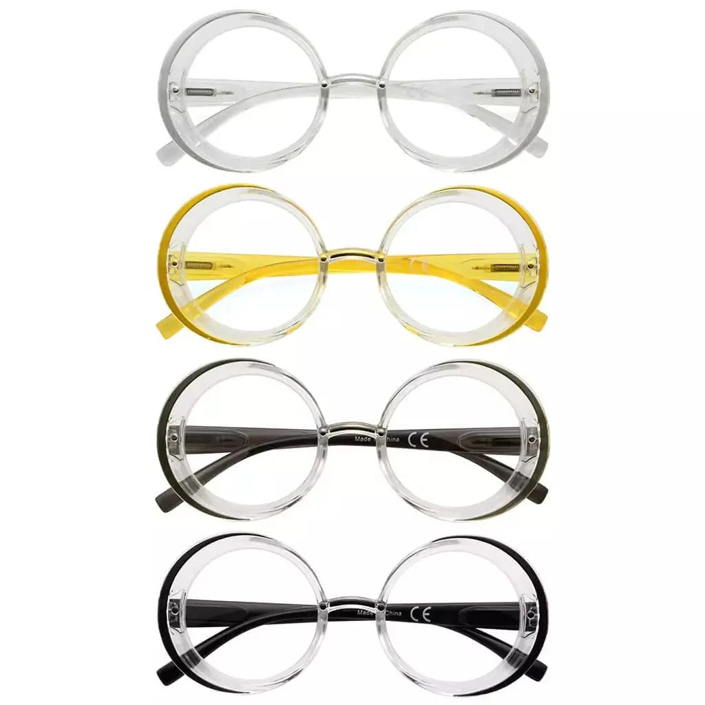 4 Pack Round Reading Glasses Stylish Readers R2005N