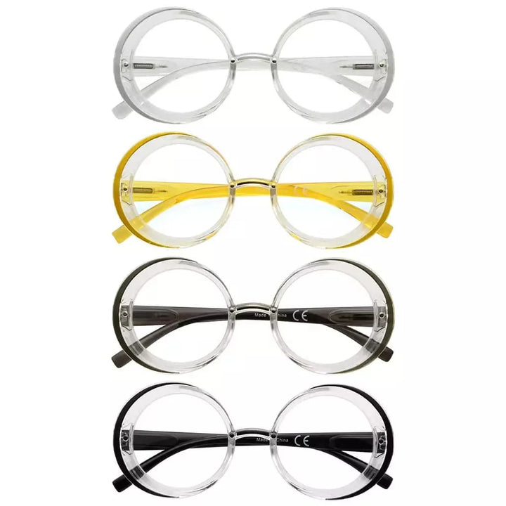 4 Pack Round Reading Glasses Stylish Readers R2005N