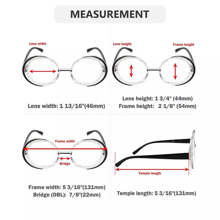 4 Pack Round Reading Glasses Stylish Readers R2005N