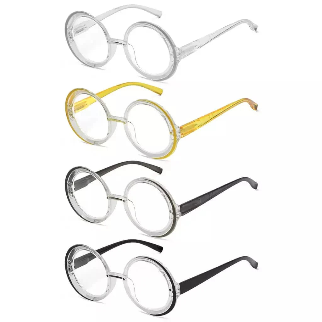 4 Pack Round Reading Glasses Stylish Readers R2005N