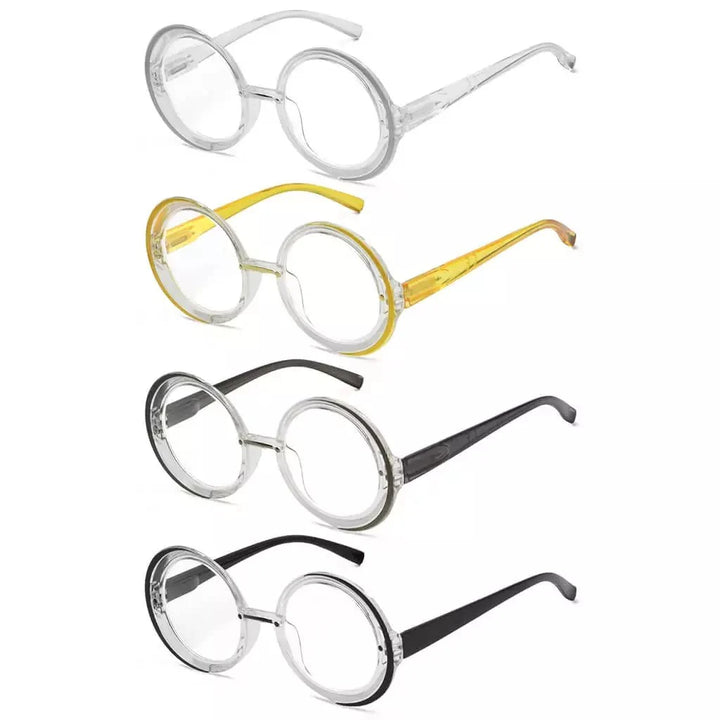 4 Pack Round Reading Glasses Stylish Readers R2005N