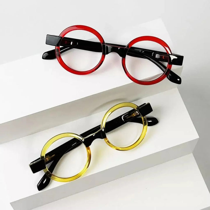4 Pack Round Retro Design Reading Glasses Small Fun Readers R2007C