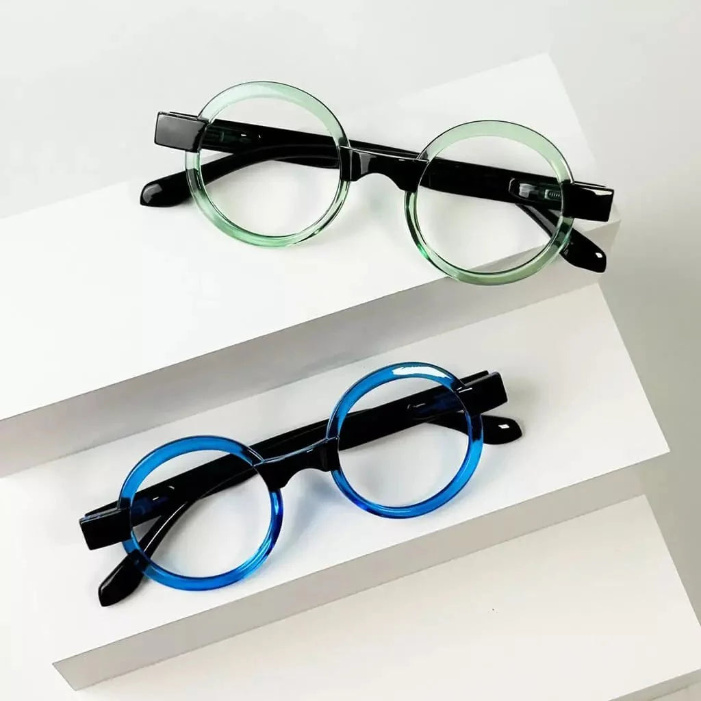 4 Pack Round Retro Design Reading Glasses Small Fun Readers R2007C