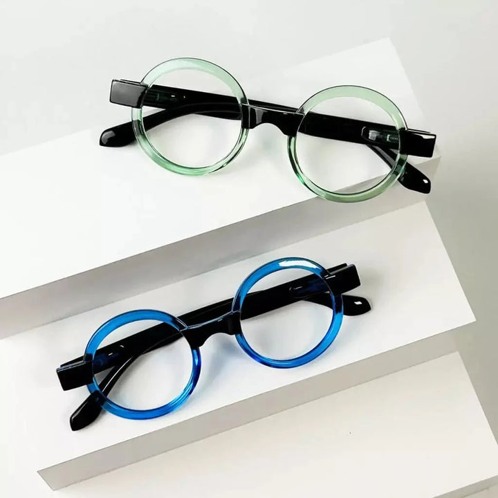 4 Pack Round Retro Design Reading Glasses Small Fun Readers R2007C
