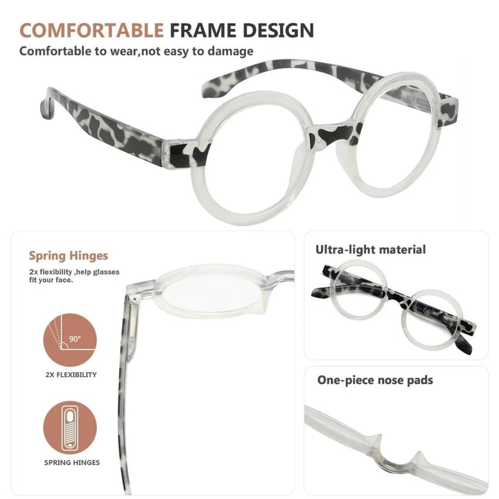 4 Pack Round Style Reading Glasses R2007Z