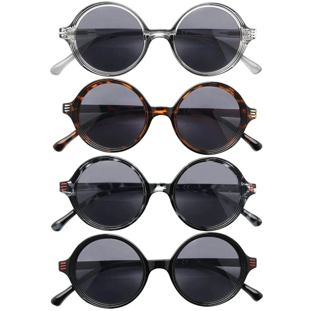 4 Pack Round Stylish Bifocal Reading Sunglasses SBR2025