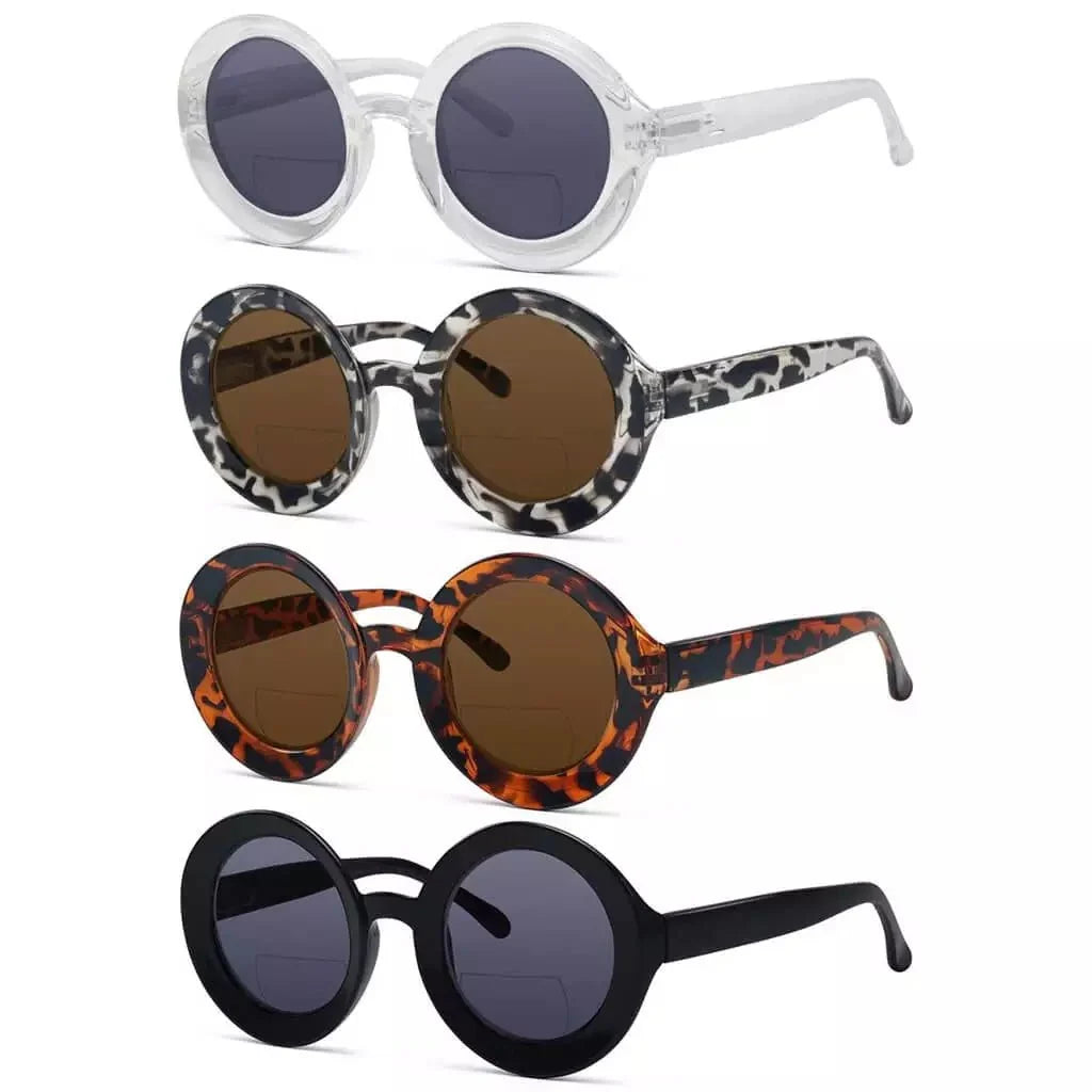 4 Pack Round Thicker Frame Bifocal Sunglasses Readers SG9109RSP