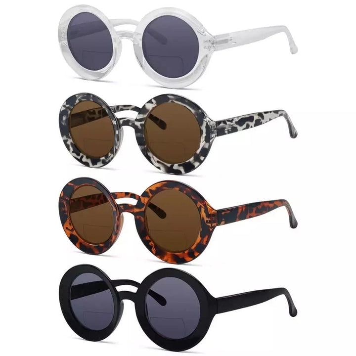 4 Pack Round Thicker Frame Bifocal Sunglasses Readers SG9109RSP