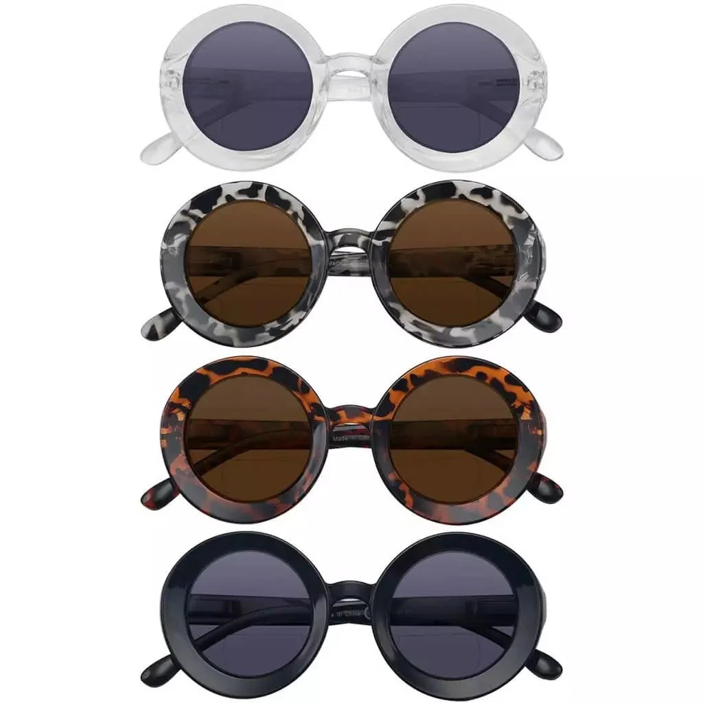 4 Pack Round Thicker Frame Bifocal Sunglasses Readers SG9109RSP