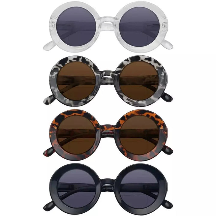 4 Pack Round Thicker Frame Bifocal Sunglasses Readers SG9109RSP