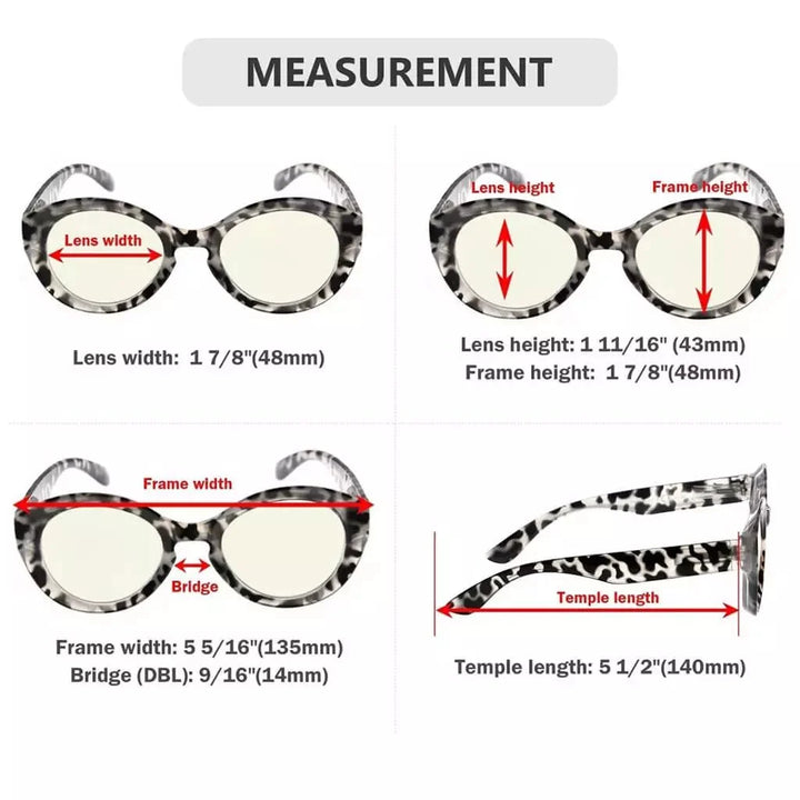 4 Pack Round Thicker Frame Blue Light Filter Readers UV2004