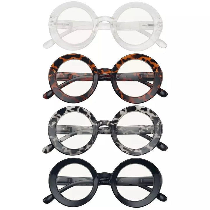 4 Pack Round Thicker Frame Progressive Multifocus Readers MTR9109