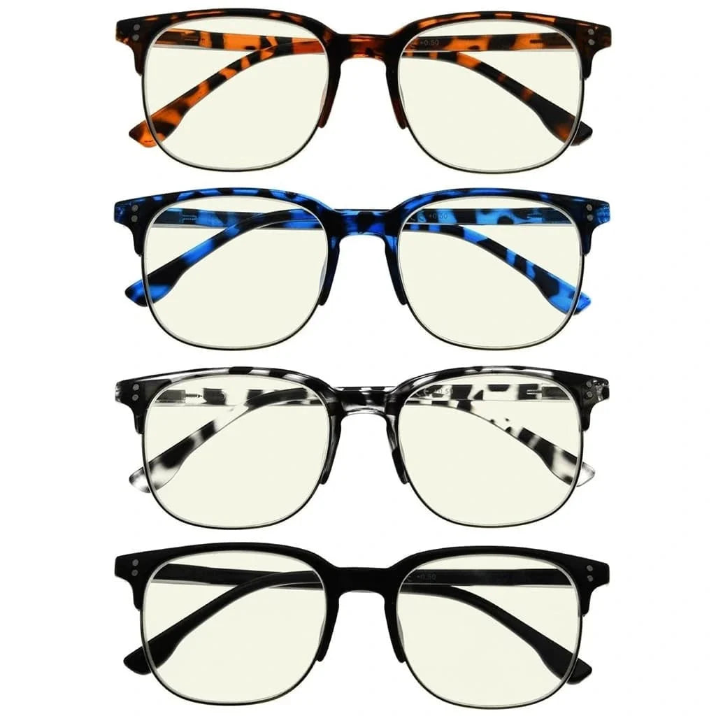 4 Pack Semi-rim Blue Light Filter Readers UVR9114