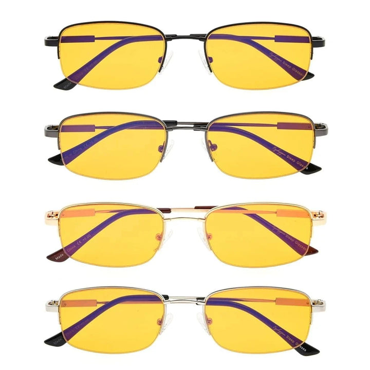 4 Pack Semi-Rimless Metal Blue Light Blocking Readers DS1704