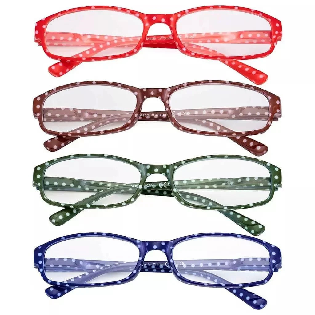 4 Pack Small Lens Colorful Reading Glasses R908PB
