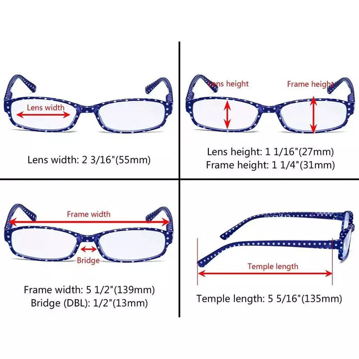 4 Pack Small Lens Colorful Reading Glasses R908PB