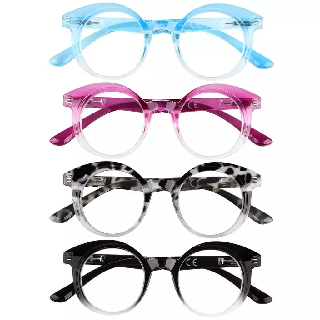 4 Pack Small Lens Round Reading Glasses R2032