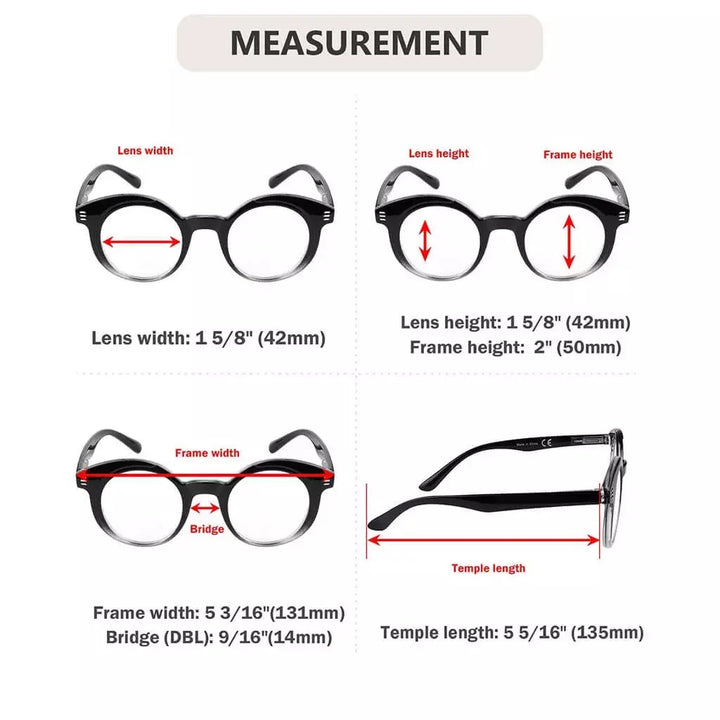 4 Pack Small Lens Round Reading Glasses R2032