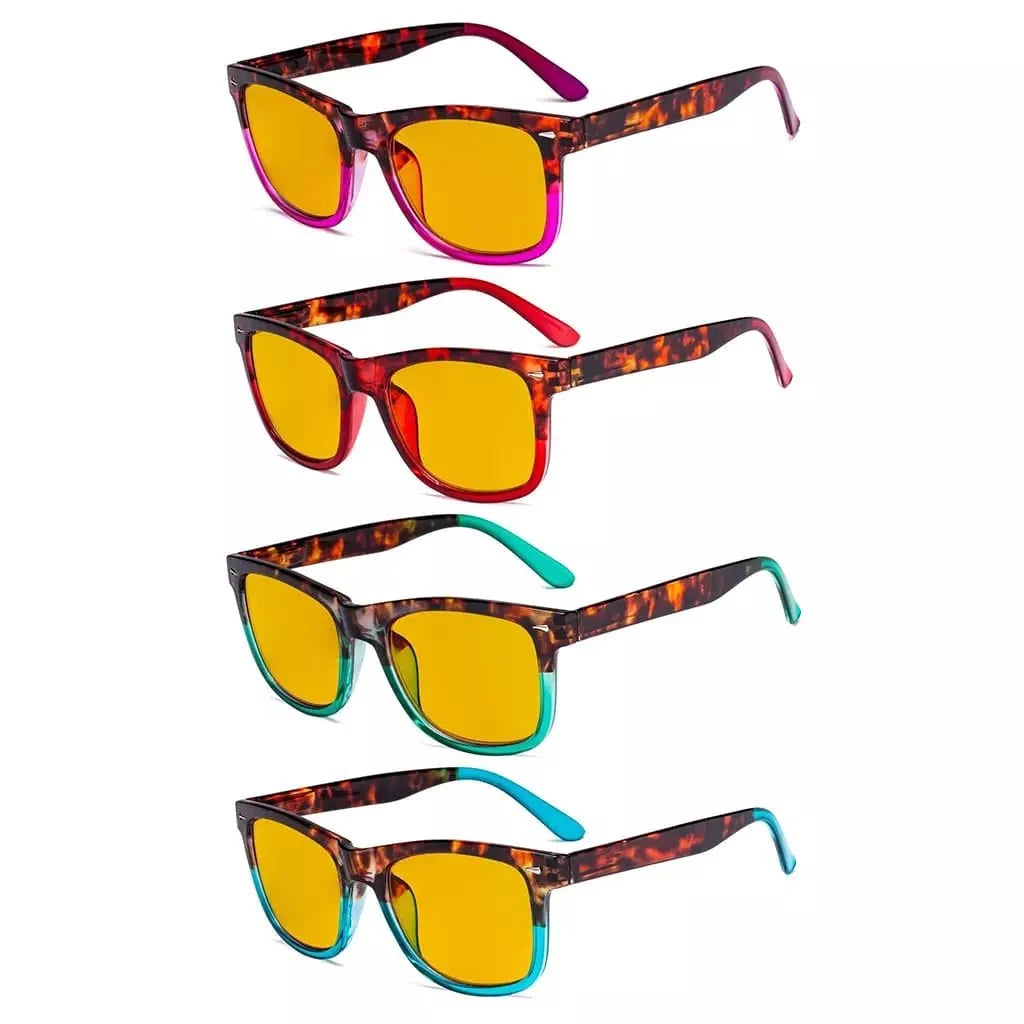 4 Pack Square Blue Light Blocking Reading Glasses HP080D