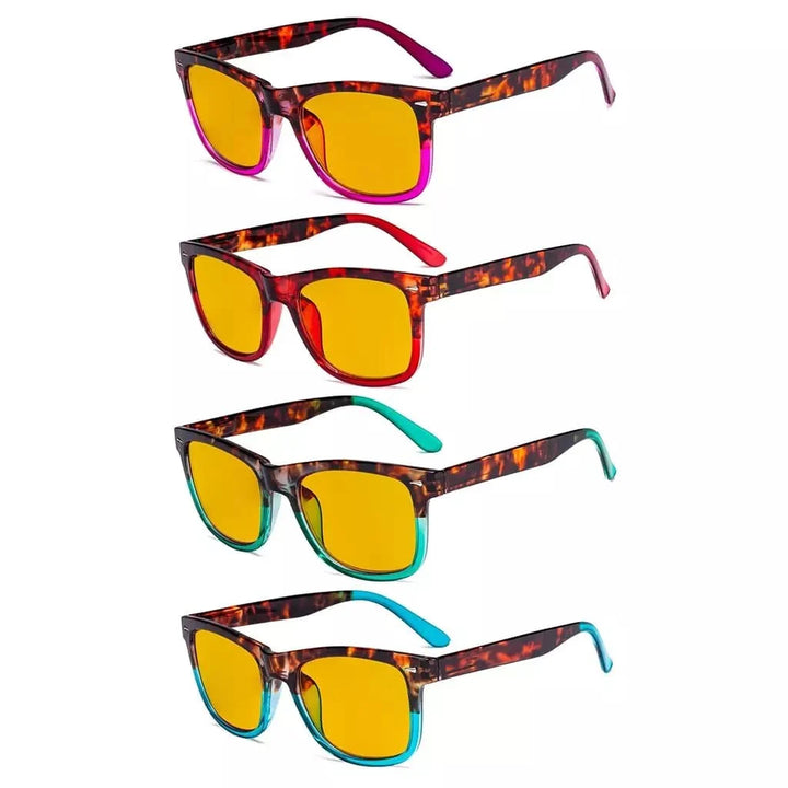 4 Pack Square Blue Light Blocking Reading Glasses HP080D