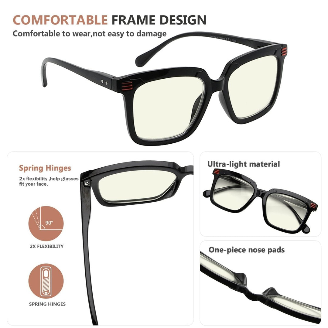 4 Pack Stylish Blue Light Filter Reading Glasses UV2108