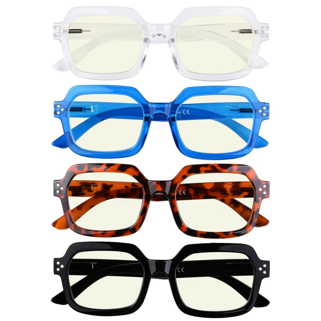 4 Pack Square Blue Light Filter Readers UVR2130