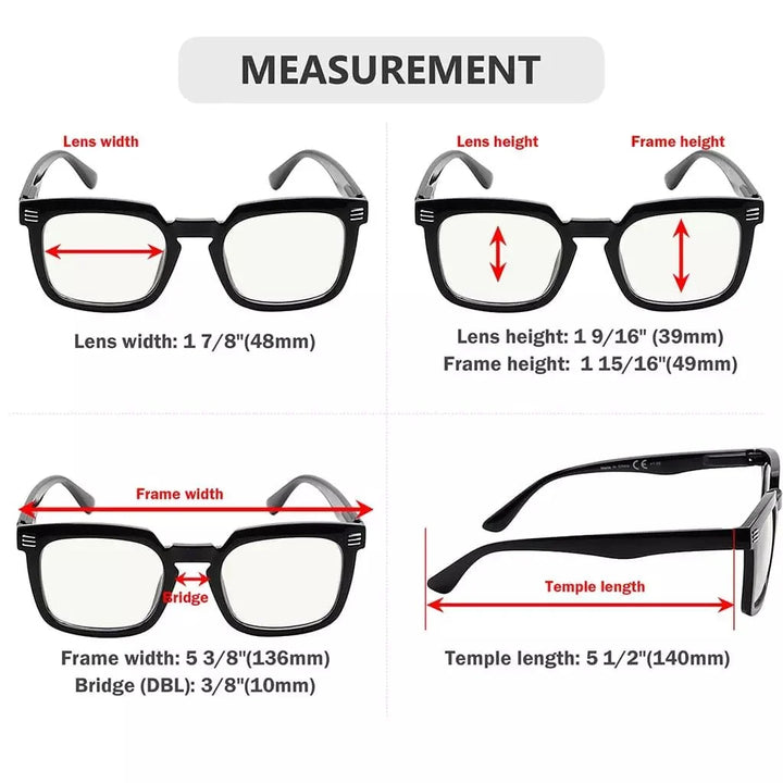 4 Pack Square Progressive Multifocus Readers M2104