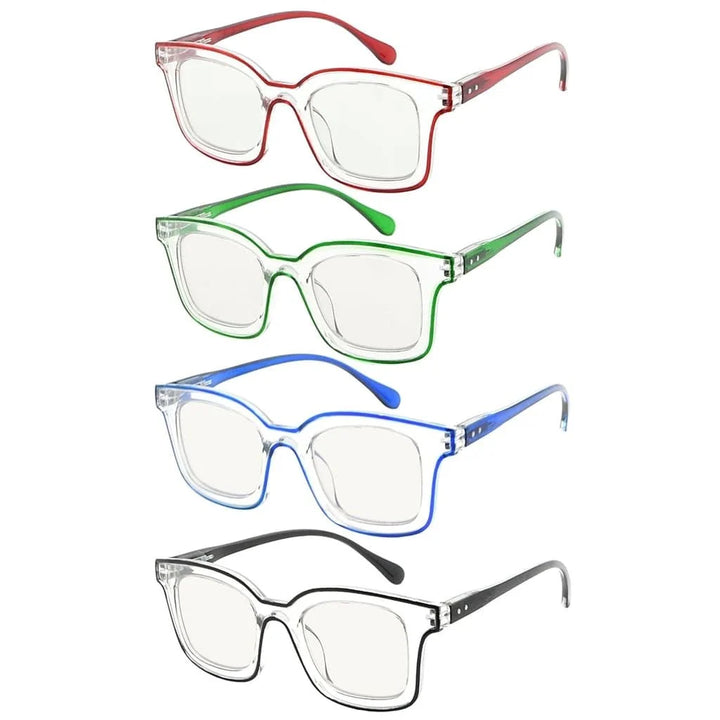 4 Pack Square Progressive Multifocus Reading Glasses M2105