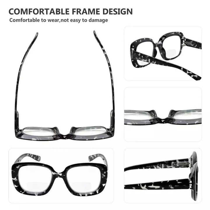 4 Pack Square Thicker Frame Bifocal Reading Glasses BR2035