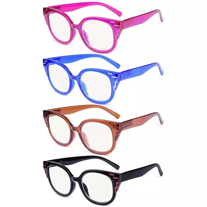 4 Pack Striped Decorative Progressive Multifocus Reading Glasses M2119