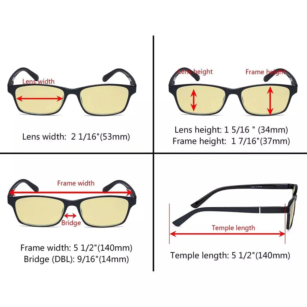 4 Pack Stylish Blue Light Blocking Reading Glasses TME19042