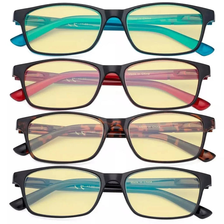 4 Pack Stylish Blue Light Blocking Reading Glasses TME19042