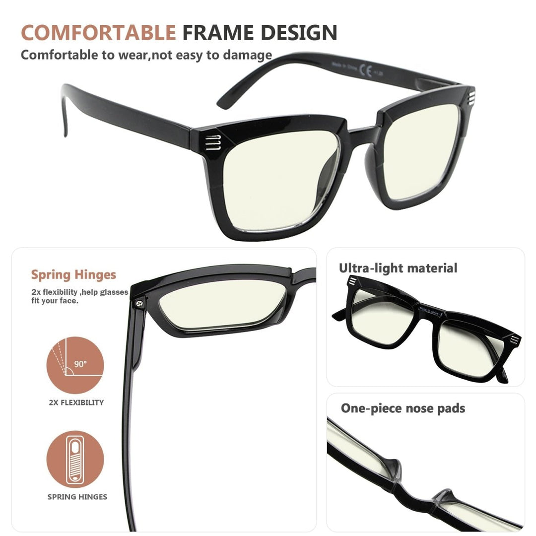 4 Pack Stylish Blue Light Filter Reading Glasses UV2109
