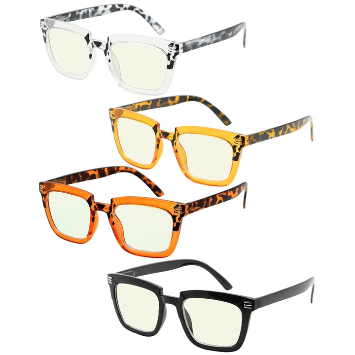 4 Pack Stylish Blue Light Filter Reading Glasses UV2109