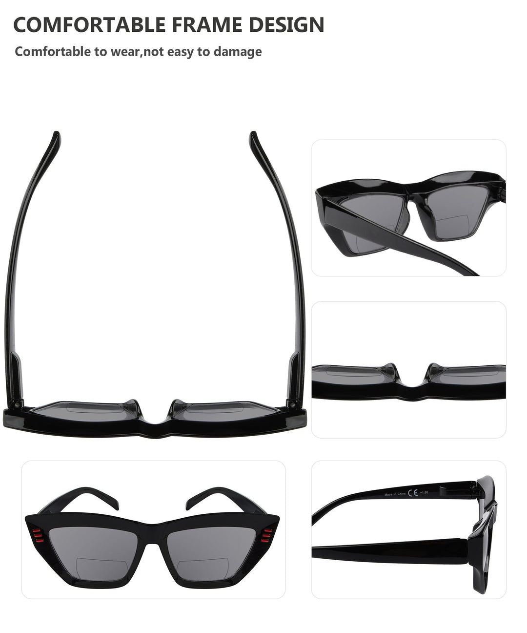 4 Pack Cat-eye Thicker Frame Bifocal Reading Sunglasses SBR2017