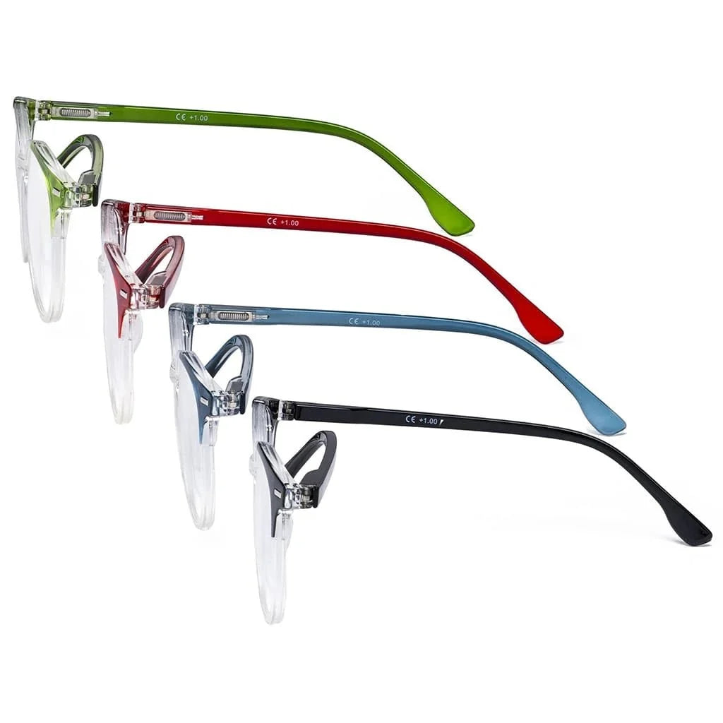 4 Pack Stylish Design Round Ladies Reading Glasses R9002C