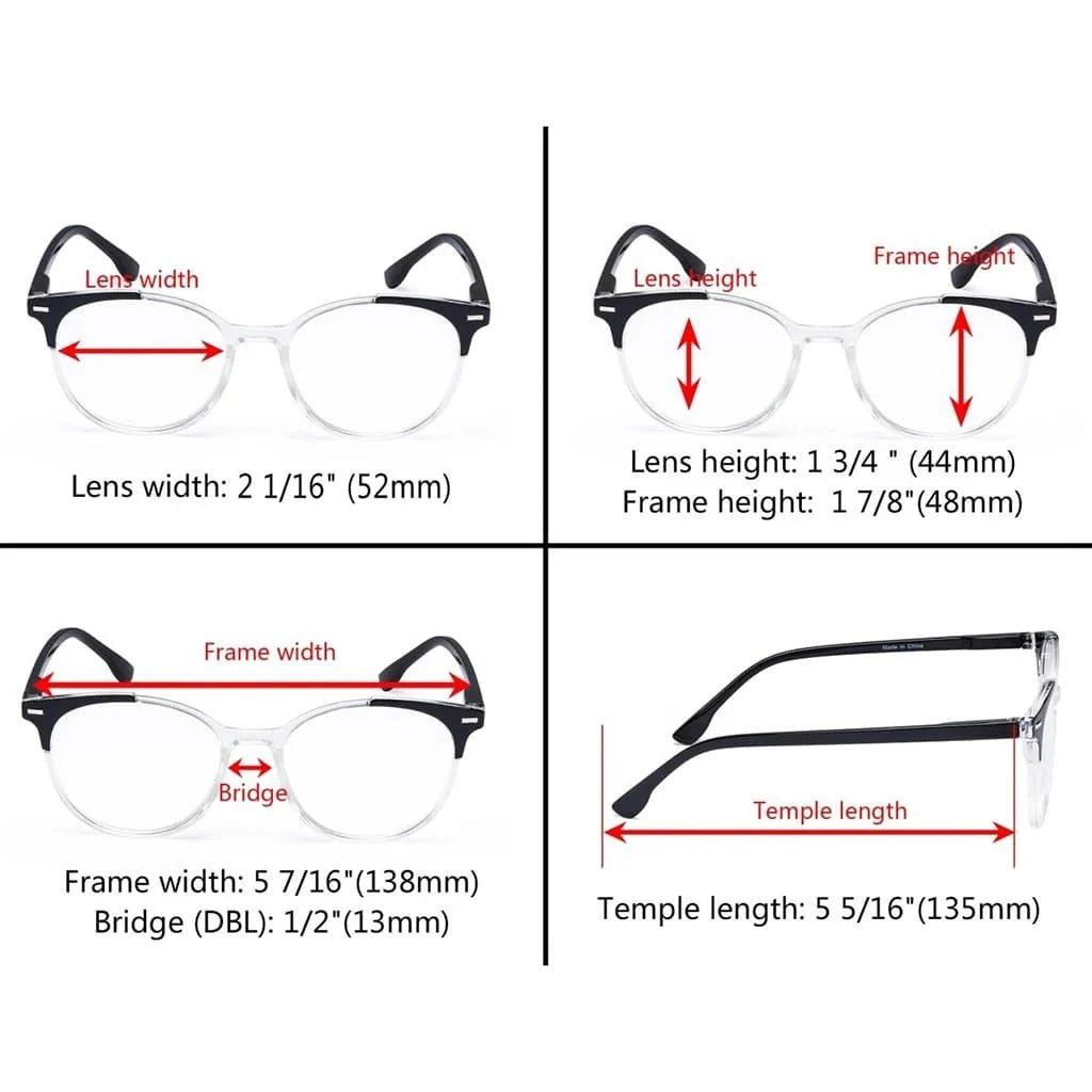 4 Pack Stylish Design Round Ladies Reading Glasses R9002C