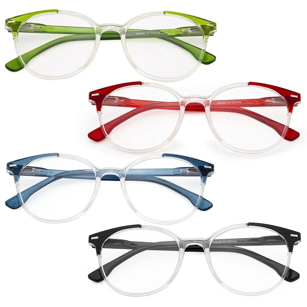 4 Pack Stylish Design Round Ladies Reading Glasses R9002C