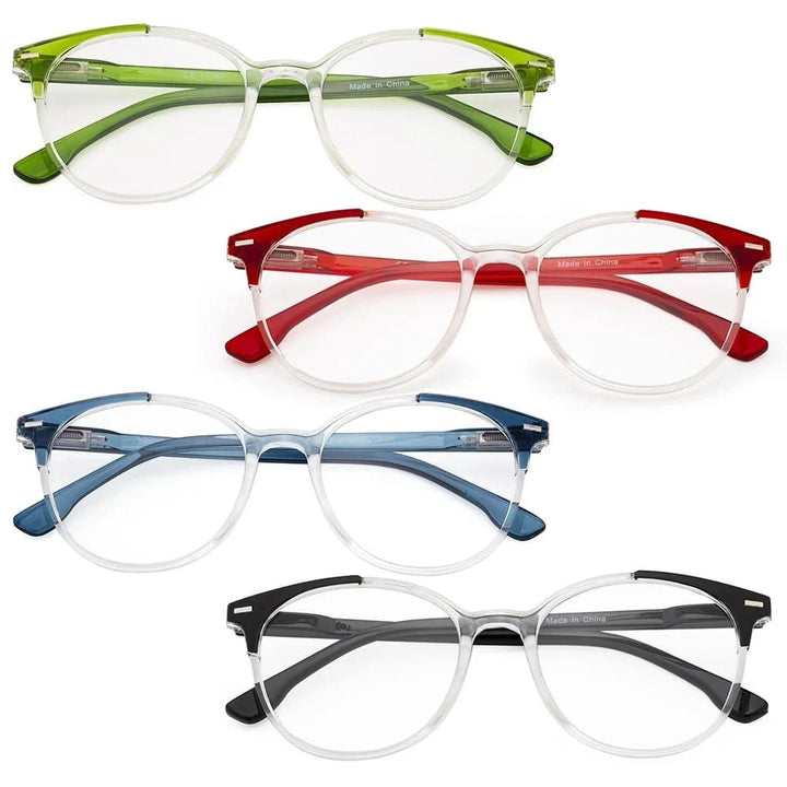 4 Pack Stylish Design Round Ladies Reading Glasses R9002C