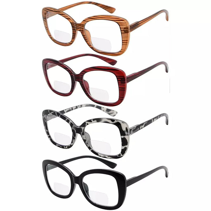 4 Pack Stylish Elegant Bifocal Reading Glasses Retro Readers BR2011