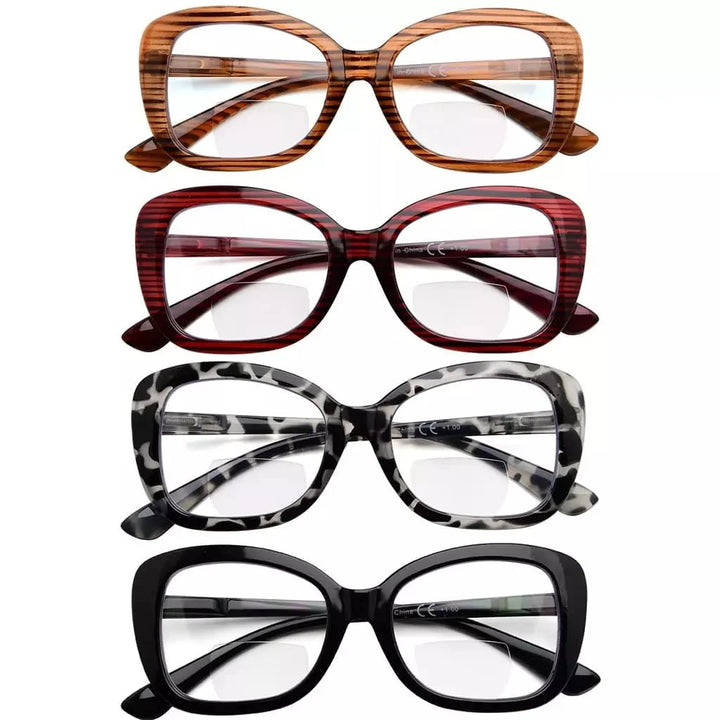 4 Pack Stylish Elegant Bifocal Reading Glasses Retro Readers BR2011
