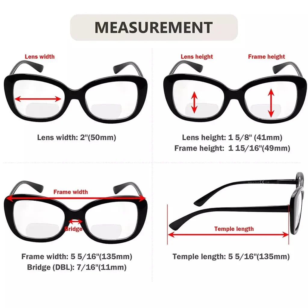 4 Pack Stylish Elegant Bifocal Reading Glasses Retro Readers BR2011