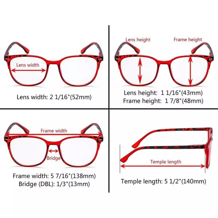 4 Pack Stylish fashionable Oval  Reading Glasses R9001D