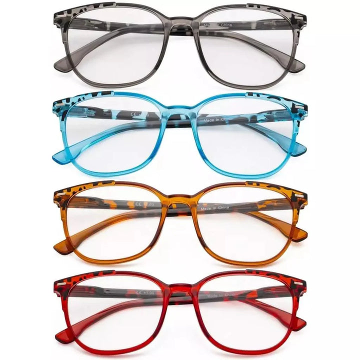 4 Pack Stylish fashionable Oval  Reading Glasses R9001D