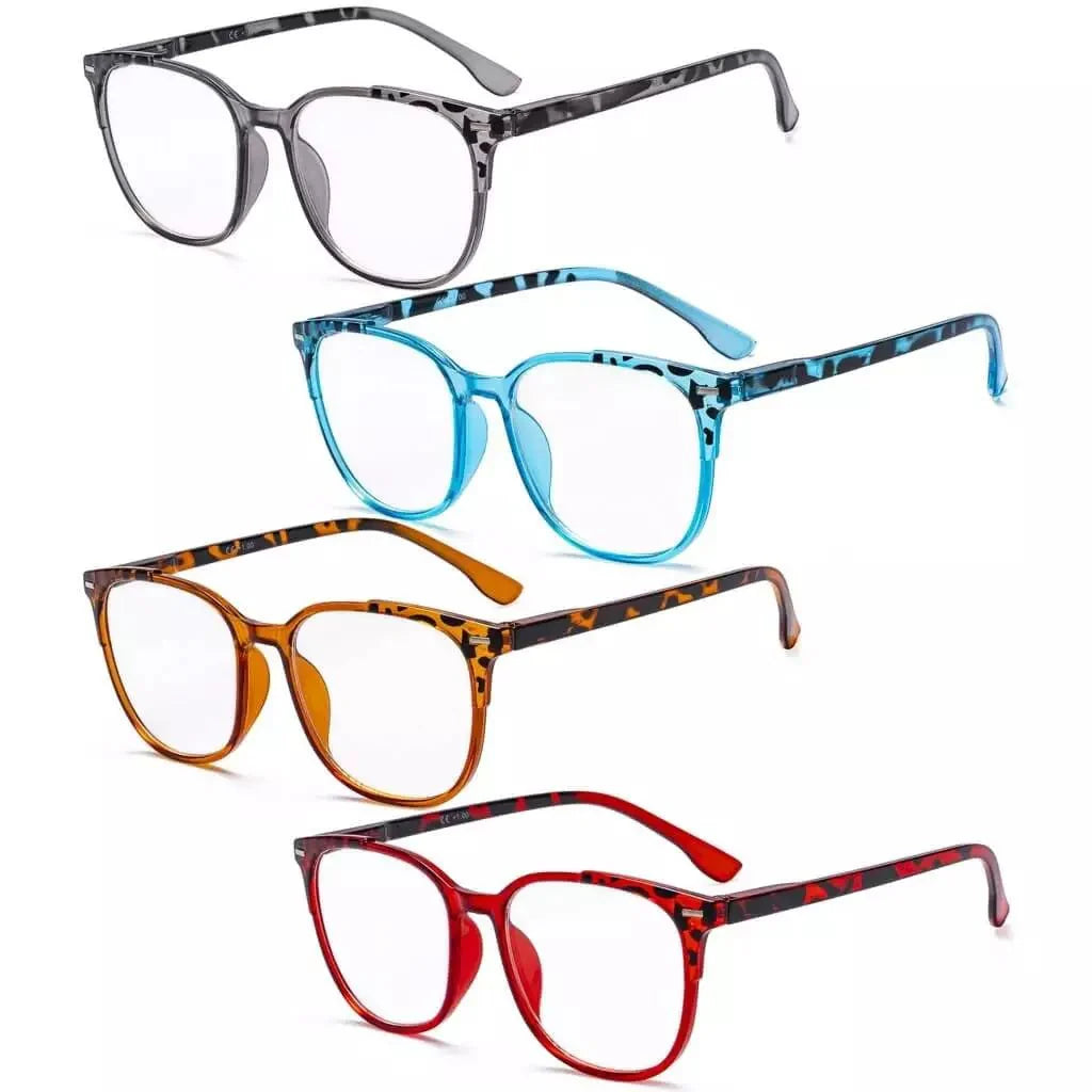 4 Pack Stylish fashionable Oval  Reading Glasses R9001D