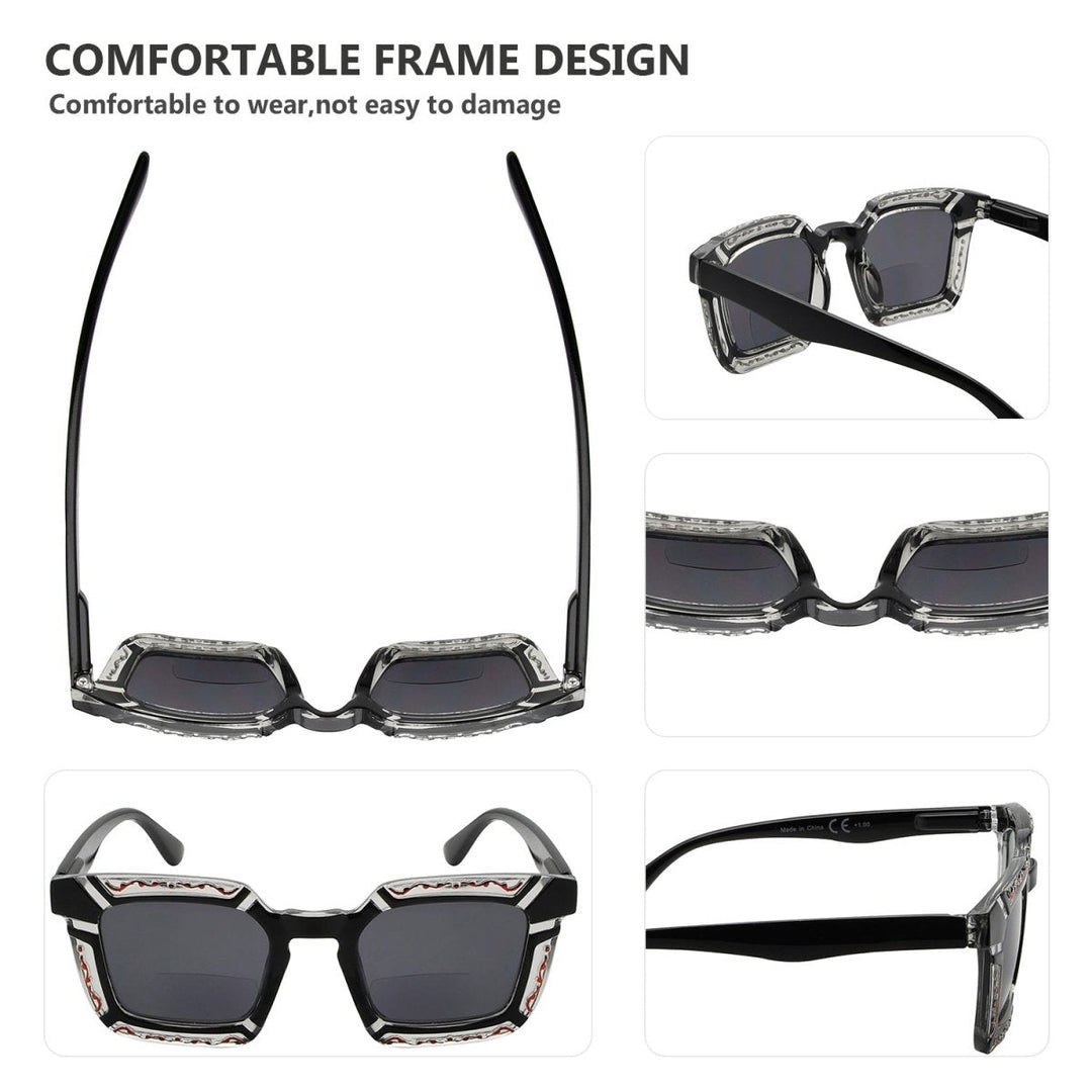 4 Pack Stylish Floral Pattern Bifocal Sunglasses SBR2106