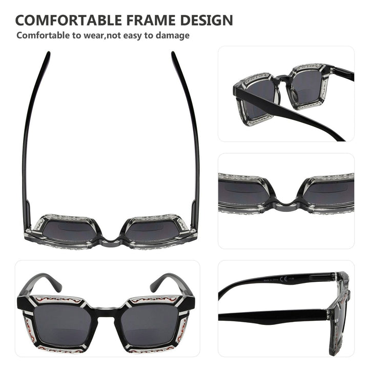 4 Pack Stylish Floral Pattern Bifocal Sunglasses SBR2106