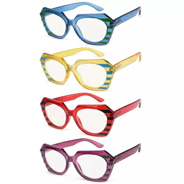 4 Pack Stylish Polygon Progressive Multifocus Readers M2135